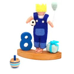 Birthday boy with soccer, felt plugs Birthday, soccer boy blue