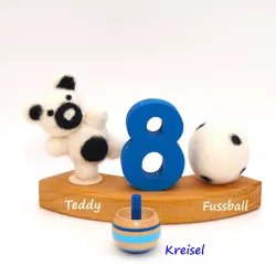 Teddy Geburtstagsringe Stecker, Filz Teddybären, Filzstecker Teddy