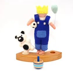 Birthday boy with soccer, felt plugs Birthday, soccer boy blue