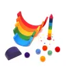 Birthday candles rainbow, Grimms fitting candles, plain pyramid candles