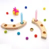 Birthday candles rainbow, Grimms fitting candles, plain pyramid candles