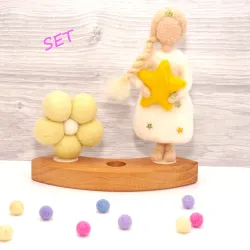 Sternchen Mädchen Stecker Grimms, Mädchen Motivstecker Set mit Blume