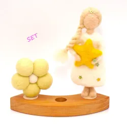 Sternchen Mädchen Stecker Grimms, Mädchen Motivstecker Set mit Blume