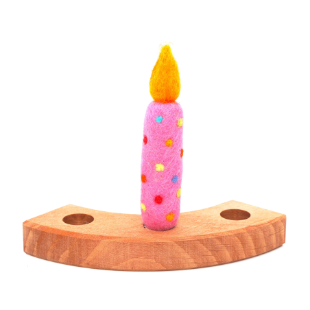 Birthday felt candles COLORFUL dotted K14