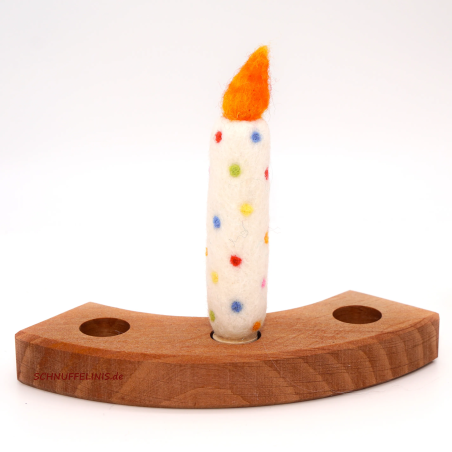 Geburtstagskerzen gepunktet Filzkerze K1 Schnuffelinis