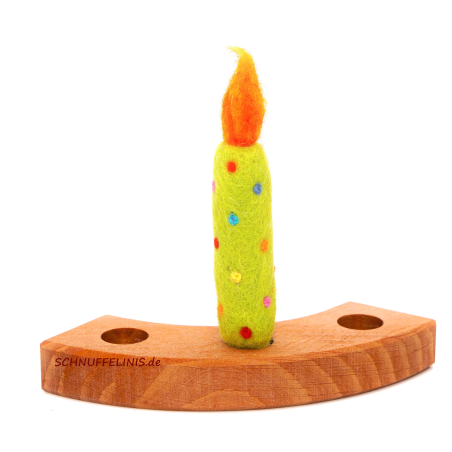 Birthday felt candles COLORFUL dotted K32