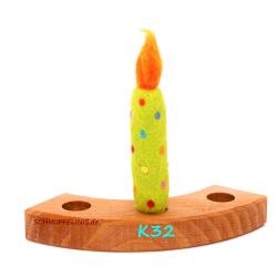 Birthday felt candles COLORFUL dotted K32