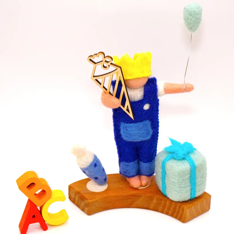 School boy with cone, back to school felt plugs boys School boy with cone, back to school felt plugs boys