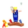 School boy with cone, back to school felt plugs boys