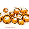 wool felt bees, Baby Mobile, cat toy bees, Bees felted with 5 faces