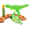 Geburtstagsringe Dino T-Rex, Stecker Holzringe Tyrannosaurus Rex