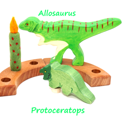 Dino Motivstecker Holz Protoceratops Jahresringe