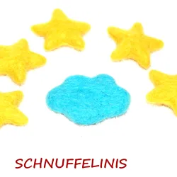 Felt cloud turquoise no. 24, felted clouds DIY craft mobile, Baby felt mobile