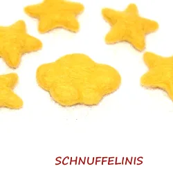 Set di taler con stelle di feltro, Nuvola di feltro giallo