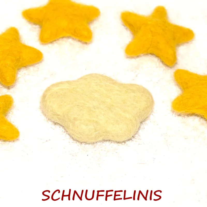 Set di taler con stelle di feltro, Nuvola di feltro creme Set di taler con stelle di feltro, Nuvola di feltro creme