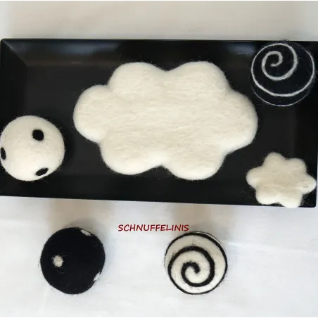 Set di taler con stelle di feltro, Nuvola di feltro bianco