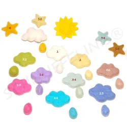 Felt cloud mint, felted clouds DIY craft mobile, Baby felt mobile