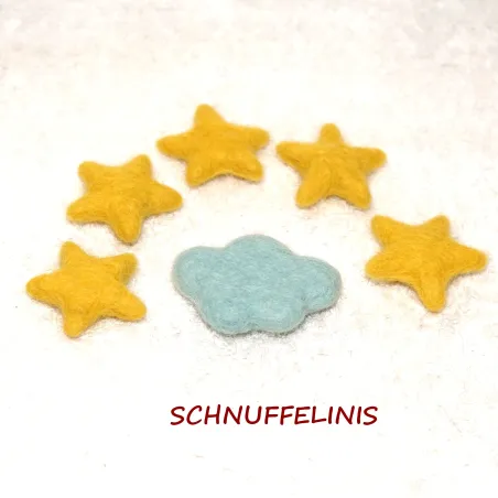 Felt cloud mint, felted clouds DIY craft mobile, Baby felt mobile