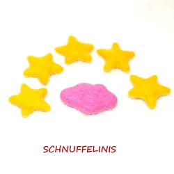 Felt cloud pink, felted clouds DIY craft mobile, Baby felt mobile