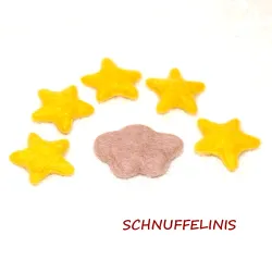 Felt cloud beige, felted clouds DIY craft mobile, Baby felt mobile