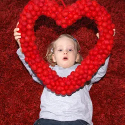 felt balls heart wreath, door hanging, heart wreath, door wreath
