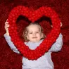felt balls heart wreath, door hanging, heart wreath, door wreath