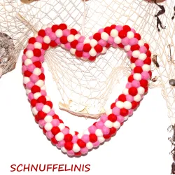 Filzkugeln Türkranz, Herz Filzwolle Kranz, Filzkugeln Hochzeitsgeschenk