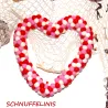 felt balls heart wreath, door hanging, heart wreath, door wreath