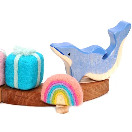 Arcobaleno pastello motivo anelli annuali, bambini amano arcobaleno