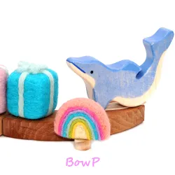 felted pastell rainbow as ring plugs, Christmas Birthday plug, rainbow for toddler
