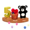 birthday teddy, felt ornaments, felt animals teddy, teddy ornaments