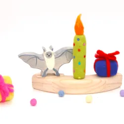 Pipistrello Anelli di compleanno koala orso koala, anelli di legno spina Pipistrello