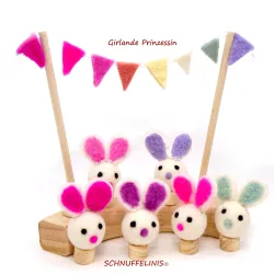 Guirlande de fanions en feutre pink, princesse chaîne de fanions