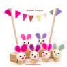 princess pink birthday banner felt, felt plugs Birthday rose colours