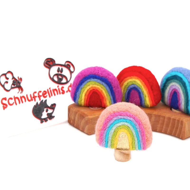 Geburtstagsringe Filz Regenbogen pastell, Regenbogen Stecker Holzringe Geburtstagsringe Filz Regenbogen pastell, Regenbogen Stecker Holzringe