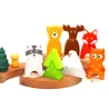 Gufo 5 motivi anelli albero spine, Agnello di legno festoso anelli annuali gufo