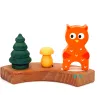 Gufo 5 motivi anelli albero spine, Agnello di legno festoso anelli annuali gufo