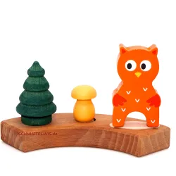 owl woodland animals Birthday rings plug, plug wooden rings owl