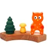 Gufo 5 motivi anelli albero spine, Agnello di legno festoso anelli annuali gufo