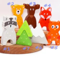 Gufo 5 motivi anelli albero spine, Agnello di legno festoso anelli annuali gufo