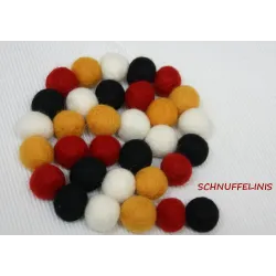 felt balls Germany colors, black, red and gold banner