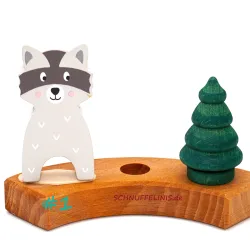 raton laveur motifs de cernes annuels, Hibou en bois Anneaux annuels