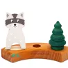 raton laveur motifs de cernes annuels, Hibou en bois Anneaux annuels