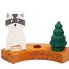 raton laveur motifs de cernes annuels, Hibou en bois Anneaux annuels