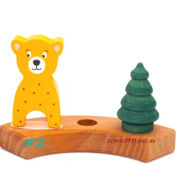 Orso motivi anelli albero spine, Agnello di legno festoso anelli annuali Orso