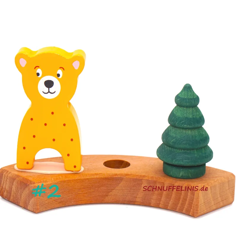 Geburtstagsringe Bär Waldtiere, Stecker Holzringe Bär Geburtstagsringe Bär Waldtiere, Stecker Holzringe Bär