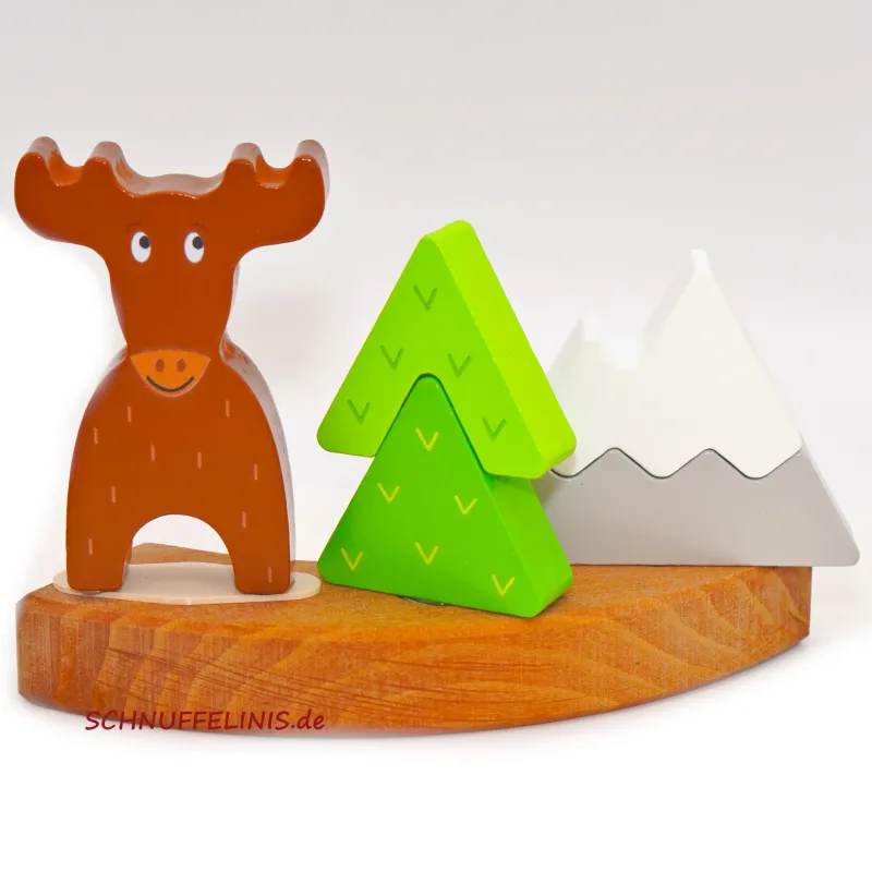 Moose woodland animals Birthday rings plug, plug wooden rings Moose Moose woodland animals Birthday rings plug, plug wooden rings Moose