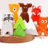 Geburtstagsringe Fuchs Waldtiere, Stecker Holzringe Fuchs