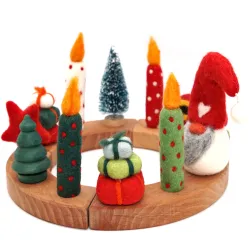Couronne de l'Avent anneau, de l'Avent en bois feutre Set Noël