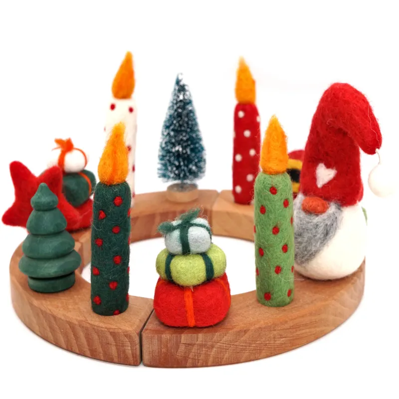 Couronne de l'Avent anneau, de l'Avent en bois feutre Set Noël Couronne de l'Avent anneau, de l'Avent en bois feutre Set Noël